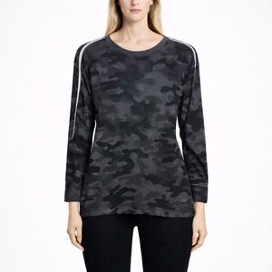 SUNDRY gray camouflage pullover sweatshirt womens size 0 XS